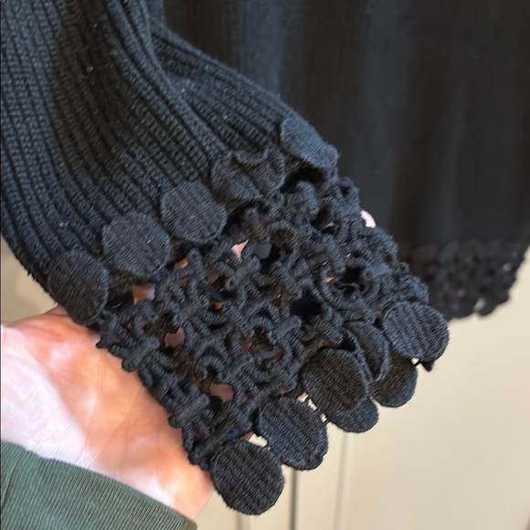 Peck & Peck small Black Sweater with Lace Trim - Picture 2 of 5